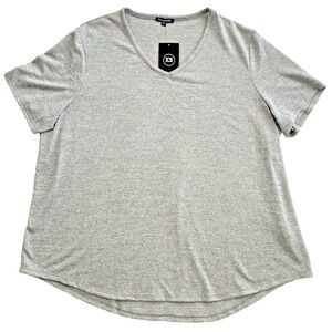 Knapp Studio Long Sleeve V Neck T-shirt Gray Women's‎ Size 3XL Tunic Poly Blend